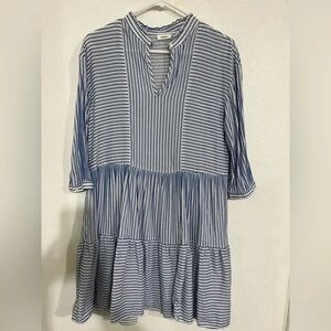 Striped Blue and White Dress